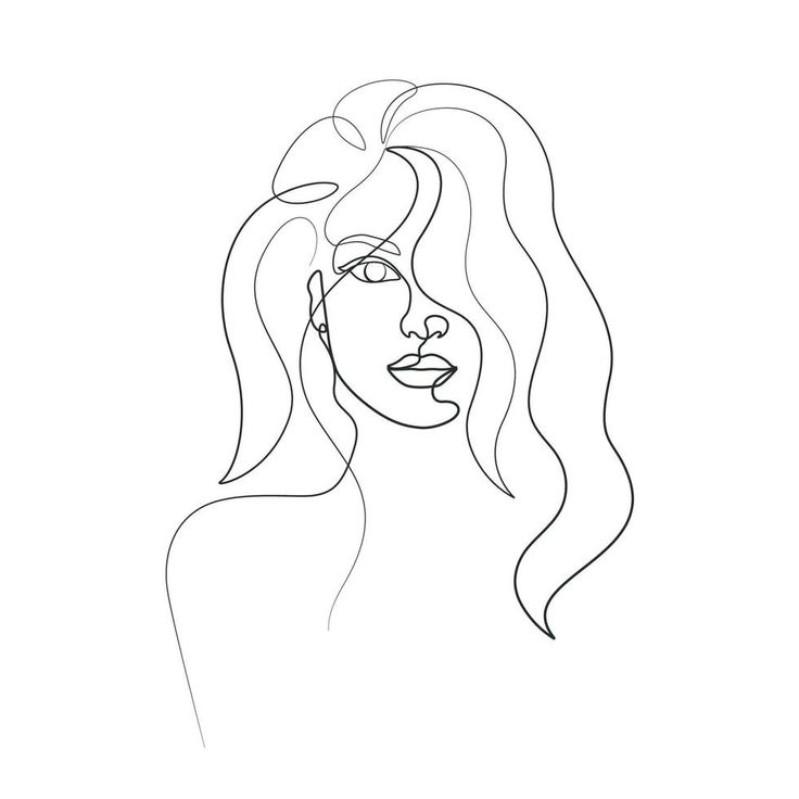 a line drawing of a woman's face