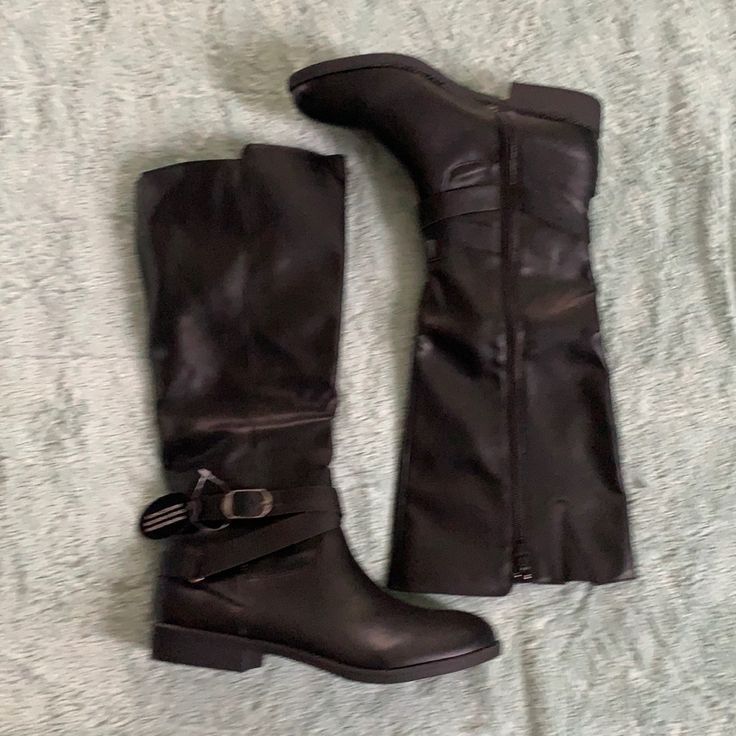 Style & Co Tall Black Boots. Size 10. Nwot Never Worn Boots For Women Tall, Black Tall Boots, Thrift Board, Calf Length Boots, Tall Black Boots, Knee Length Boots, Black Boots Tall, Fashion 2024, Boots For Women