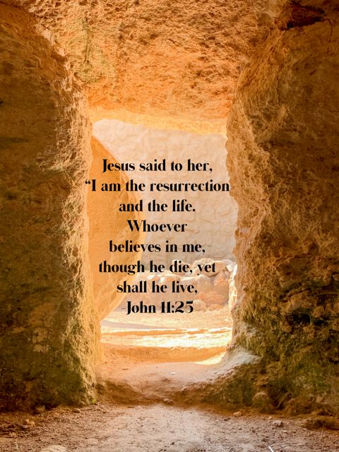 a tunnel with the words jesus said to her i am the resurrection and the life