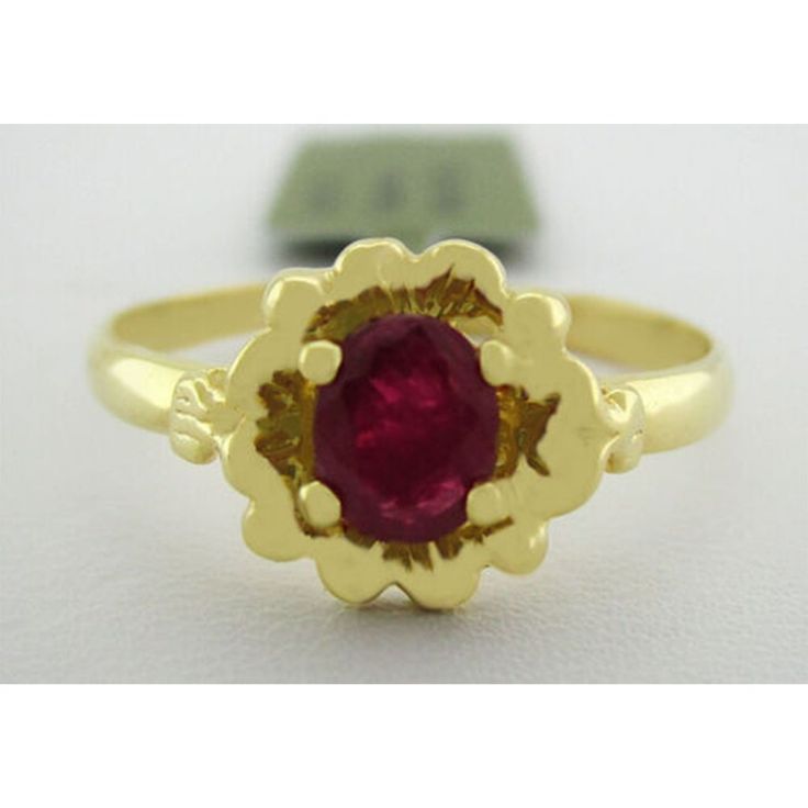 Total Carat Weight: 0.63 Carats Number Of Gemstones: 1 Main Stone Color: Red Ring Size: 6.25 (Free Resizing Up To 2 Sizes Service) Main Stone Shape: Oval Base Metal: Gold Certification: Free Certificate Appraisal Setting Style: Prong Cut Grade: Very Good Metal Purity: 14k Main Stone: Ruby Main Stone Creation: Natural Classic Red Ruby Ring In 14k Gold, Classic Ruby Ring With Diamond Cut, Ruby Birthstone Ring With Prong Setting For Formal Occasions, Ruby Birthstone Ring With Prong Setting For Formal Events, Formal Solitaire Ruby Ring In Yellow Gold, Formal Ruby Birthstone Ring With Prong Setting, Formal Yellow Gold Ruby Solitaire Ring, Red Brilliant Cut Birthstone Ring In 14k Gold, Classic Oval Ruby Ring With Diamond Cut