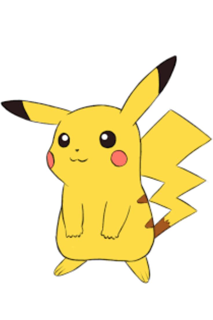 the pikachu is sitting down with its eyes closed and it's tail up