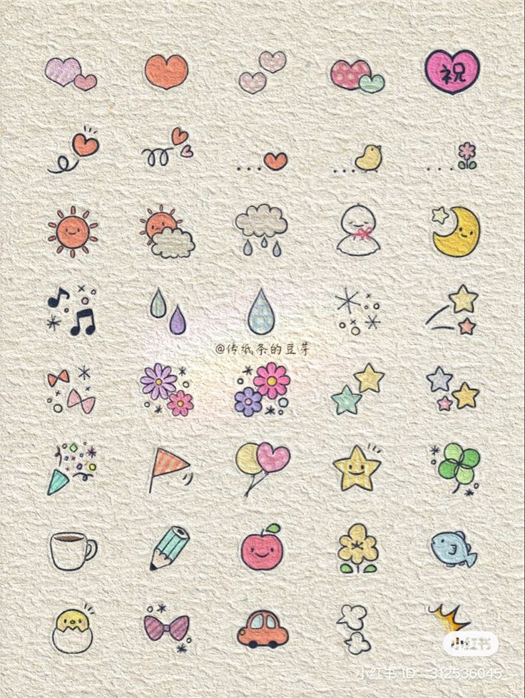 an image of some cute stickers on the side of a sheet of white paper