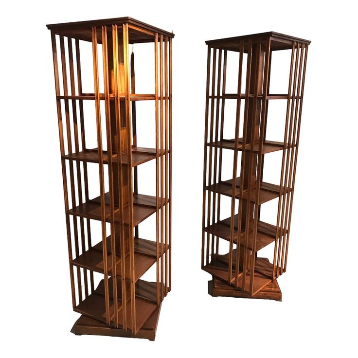 pair of art deco bookcases in bamboo and brass, 1930s / 50s