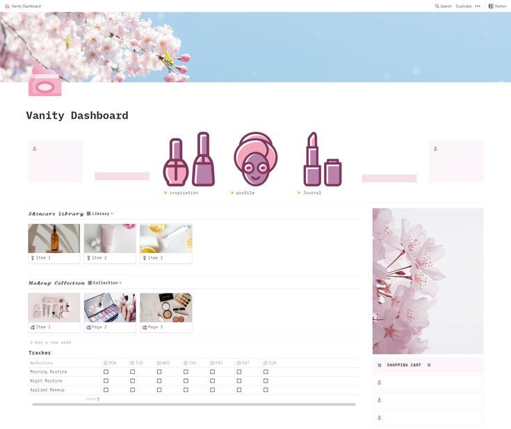 an image of a website page for beauty products