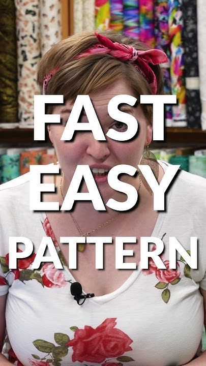 a woman making a funny face with the words fast easy pattern on her chest and headband