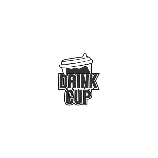 the drink cup logo is black and white