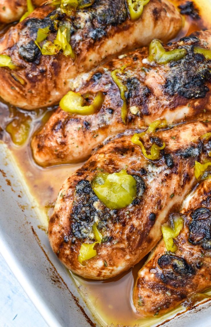 baked mississippi chicken in a large white baking dish Pressure Cooker Mississippi Chicken, Slap Ya Mama Chicken Recipes, Oven Chicken Meals, Mississippi Mud Chicken, Mississippi Chicken Oven, Oven Baked Mississippi Chicken, Baked Mississippi Chicken, Mississippi Recipes, Chicken Breast Baked