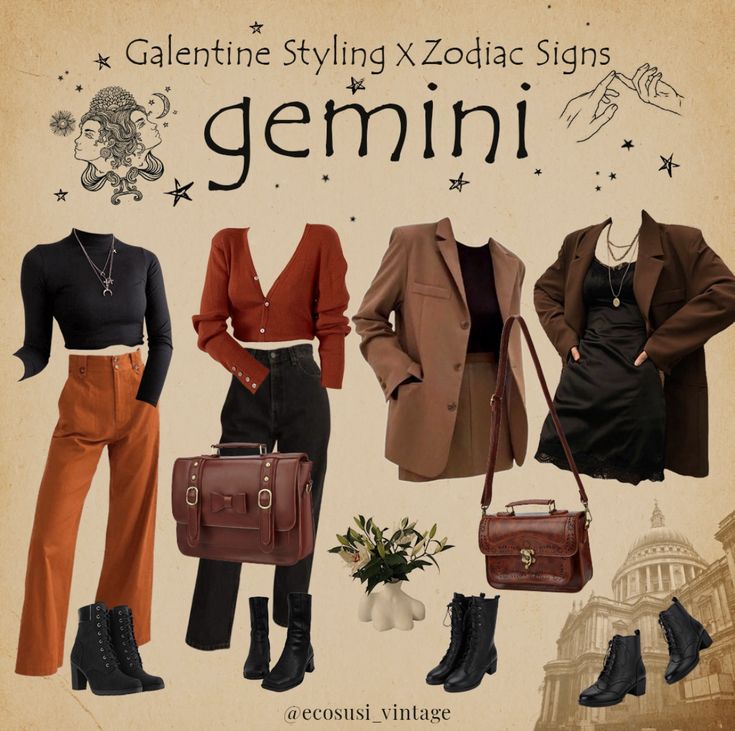 Gemini Inspired Outfits, Gemini Outfit Ideas, Gemini Rising Outfits, Gemini Lilith, Venus In Gemini Aesthetic Outfits, Gemini Venus Outfits, Gemini Rising Style, Gemini Venus Aesthetic Outfits, Gemini Aesthetic Outfit