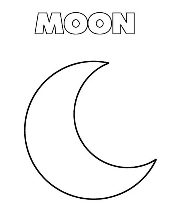 the word moon is outlined in black and white