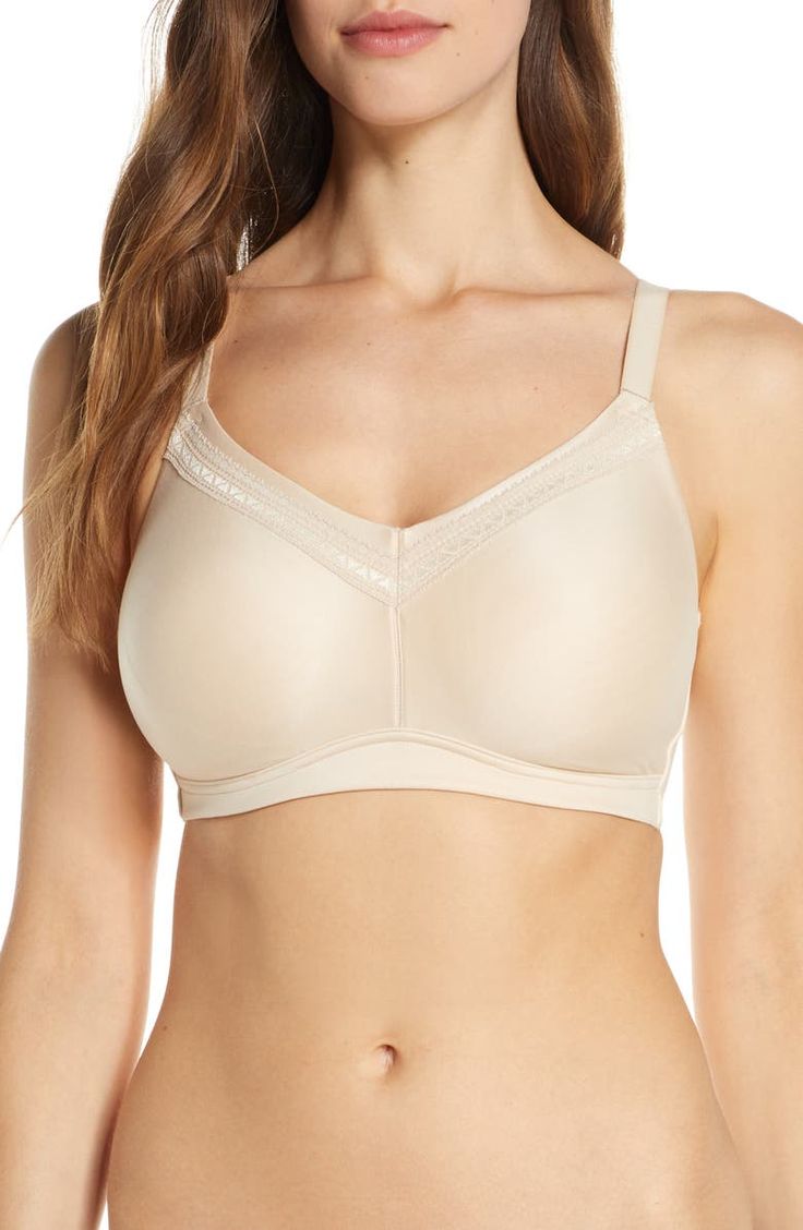 Free shipping and returns on Perfect Primer Wireless Bra at Nordstrom.com. A comfortable wireless bra with an underbust frame is designed with a support sling and smooth two-ply cups that are seamless under clothing. Mommy Body, Seamless Bras, Mom Body, Wire Free Bra, Free Bra, Bra Style, Seamless Bra, Wireless Bra, Fit Mom