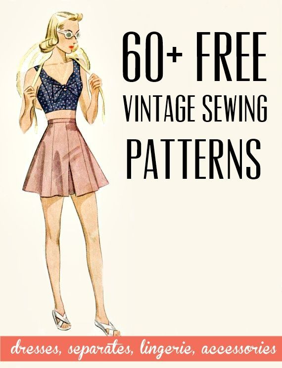 a woman in a dress with the words 60 free vintage sewing patterns on it and an image