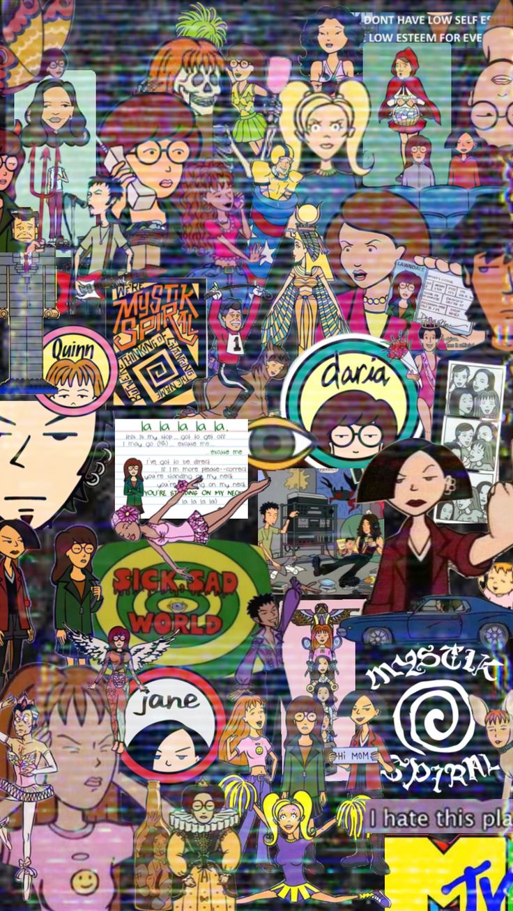 #daria #quinn #sicksadworld #mysticspiral #trent #jane #mtv #janelane Daria Aesthetic Wallpaper, Daria Wallpaper, Daria Pfp, Daria Aesthetic, Mtv Downtown, Daria Mtv, Daria Morgendorffer, 80s Pop Culture, 80s Pop