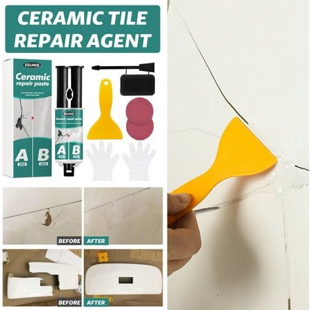 Tile Repair Glue Set Crack Repair Agent Ceramic Adhesive 25ml product description The newly upgraded gypsum board repair kit is made of synthetic resin and carbonate cover. It does contain and is green. It can be used safely by children, adults and the elderly. Whether indoor or outdoor, wall repair agent can easily and instantly repair damaged surfaces. Suitable for all kinds of home. It has strong breakage resistance, no streaks and water resistance. Compared with other pastes, the wall is smo Cracked Tile Repair, Tile Repair, Bathtub Tile, Marble Tile Floor, Metal Tile, Household Tools, Adhesive Tiles, Paint Supplies, Adhesive Glue