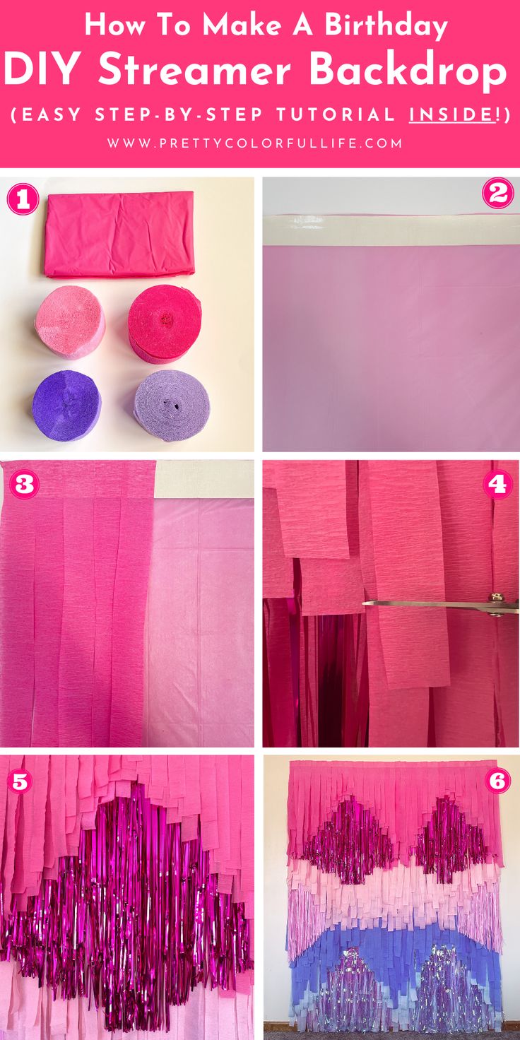 how to make a birthday streamer backdrop easy step by step instructions for beginners