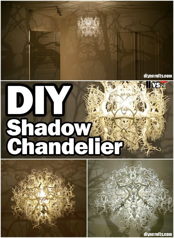 the diy shadow chandelier is made from branches