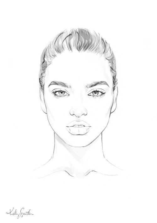 a black and white drawing of a woman's face