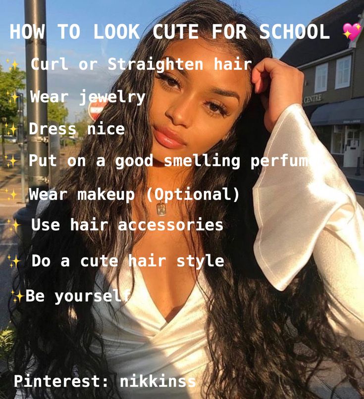 Glow Up Tips For Middle School, Pretty At School, How To Become A Baddie At School, Glowup Ideas, How To Glow Up As A Black Teen, Tips For Black Girls School, How To Be A Baddie Grr, 7th Grade Tips, First Day Of School Photos