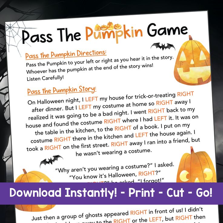 the pumpkin game for kids to play on halloween