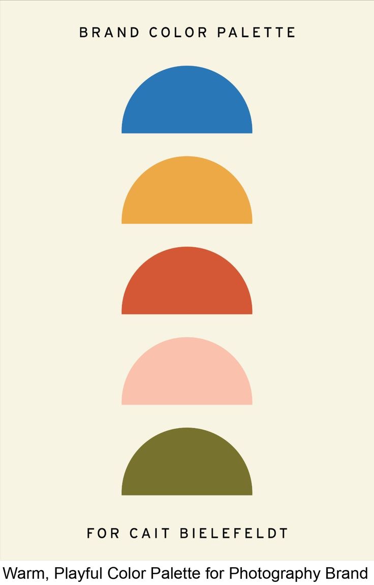 the brand color palette for cat bieffldt's warm, playful pastel palette