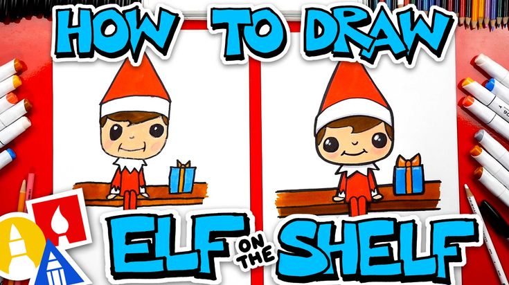 how to draw an elf on the shelf with crayons and markers for kids