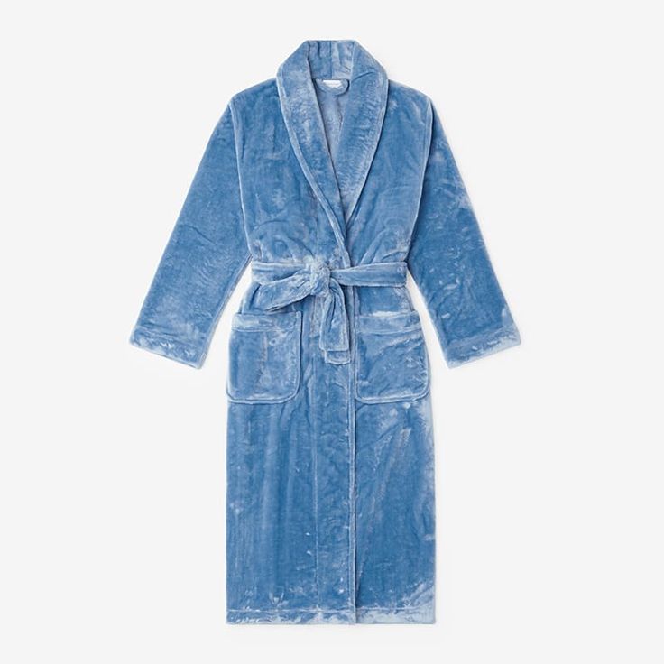 Say hello to the coziest robe, ever. Our Company Plush™ women’s spa-style robe is made from a super-soft polyester plush. It’s so soft and snuggly, you’ll never want to get dressed again. Decadently soft and plush robe for women100% polyester plushRelaxed fit and shawl collar with generous overlap and self-beltTwo patch pocketsThe entire collection includes a women’s, men’s, and kids’ robes, each sold separatelyImported | Company Plush™ Womens Robes - Blue, Size Medium, Fleece | The Company Stor Plush Robe, Kids Robes, Spa Style, Classic Pajamas, Men's Robes, Family Women, The Company Store, Women's Robe, Womens Robes