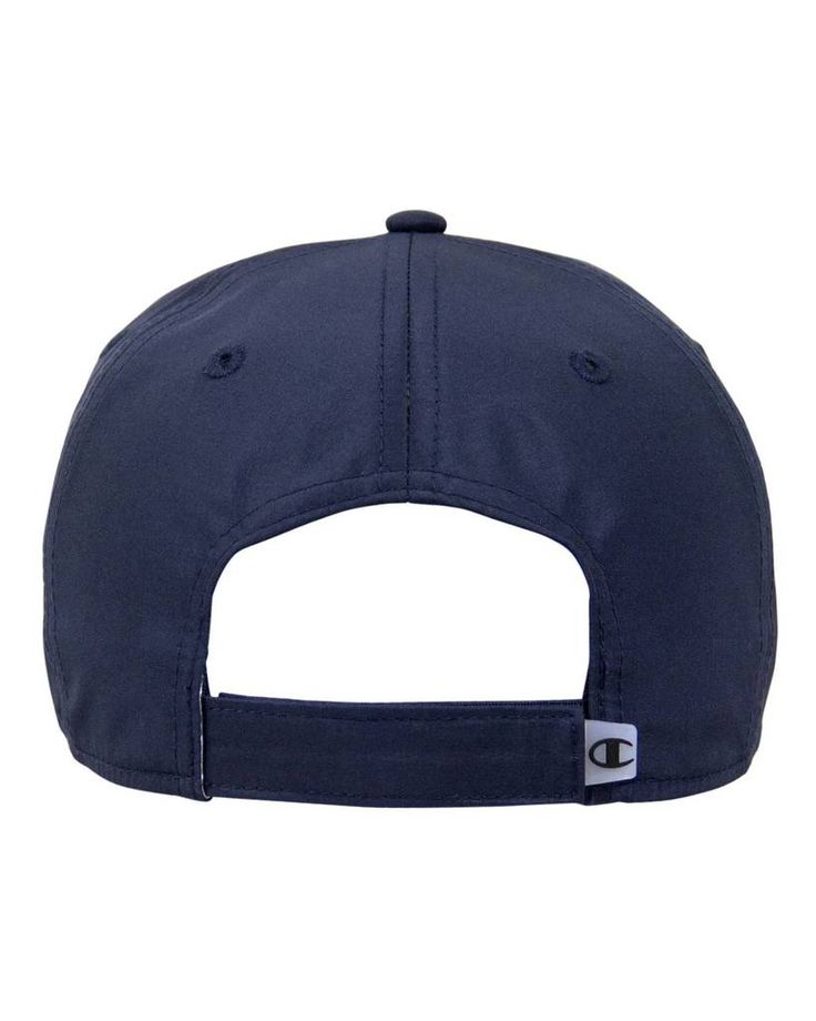 Swift Performance Cap - NAVY - OS | Champion Swift Performance Cap in Navy Blue | Polyester Navy Sports Hat With Curved Visor, Navy Baseball Cap With Logo Patch For Sports, Adjustable Fit Baseball Cap For Sports, Navy Sports Baseball Cap With Curved Bill, Navy Curved Bill Baseball Cap For Sports, Sporty Outdoor Baseball Cap With Logo Patch, Collegiate Sports Baseball Cap Six-panel, Collegiate Six-panel Baseball Cap For Sports, Navy Baseball Cap With Curved Visor For Sports