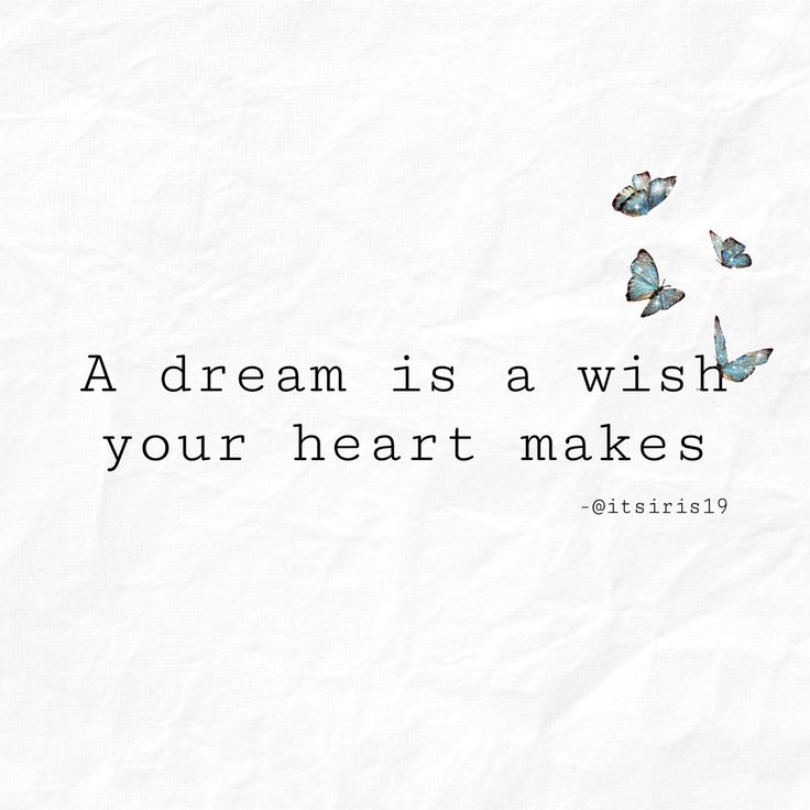 butterflies flying in the air with a quote above it that reads, a dream is a wish your heart makes