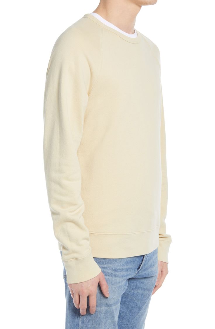 Cotton construnction ensures breathable comfort in this crewneck sweatshirt with raglan sleeves and ribbing at the collar, cuffs and hem. 28" length (size Medium) Crewneck Ribbed cuffs and hem 100% cotton Machine wash, tumble dry Made in the USA Men's Clothing Crewneck Sweater, Raglan Sleeve, Crew Neck Sweater, Men's Clothing, Crewneck Sweatshirt, Crew Neck Sweatshirt, Nordstrom, Crew Neck, Size Medium