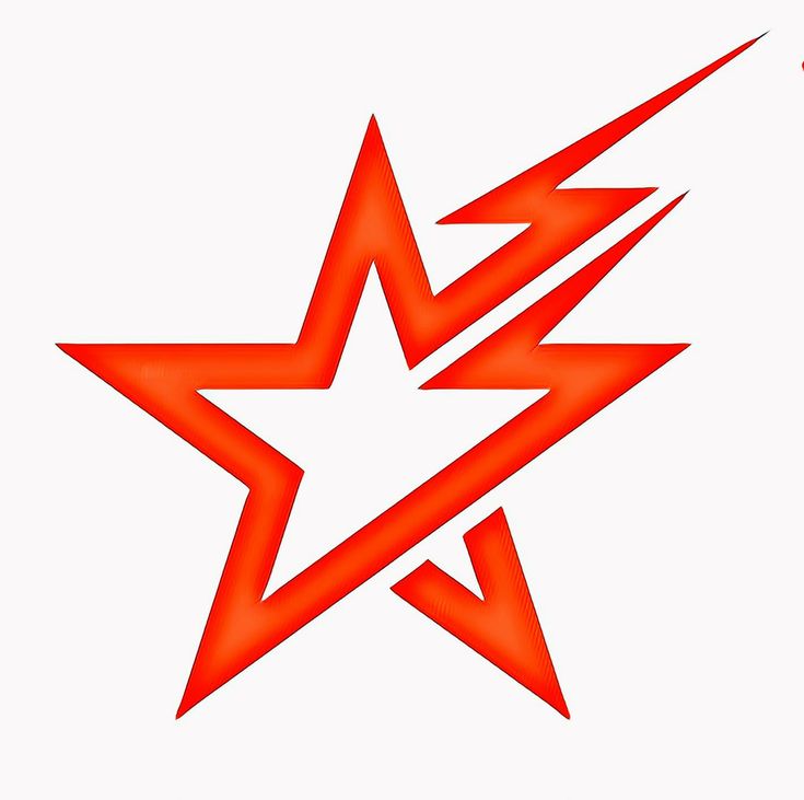 a red star with an arrow in the middle