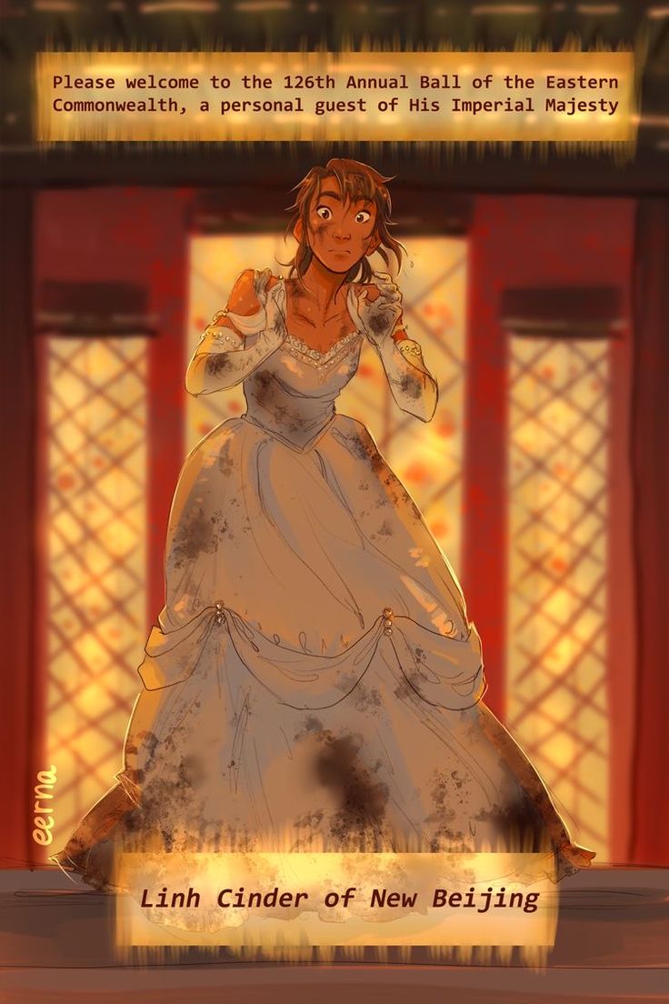 an animated image of a woman in a wedding dress with the caption, linin cinder of new belding