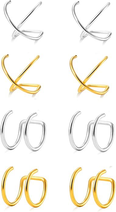 Cuffs Diy, Fake Nose Ring, Tragus Ring, Fake Earrings, Neck Ring, Fake Nose Rings, Fake Nose, Wrap Earrings, Cartilage Earrings Hoop