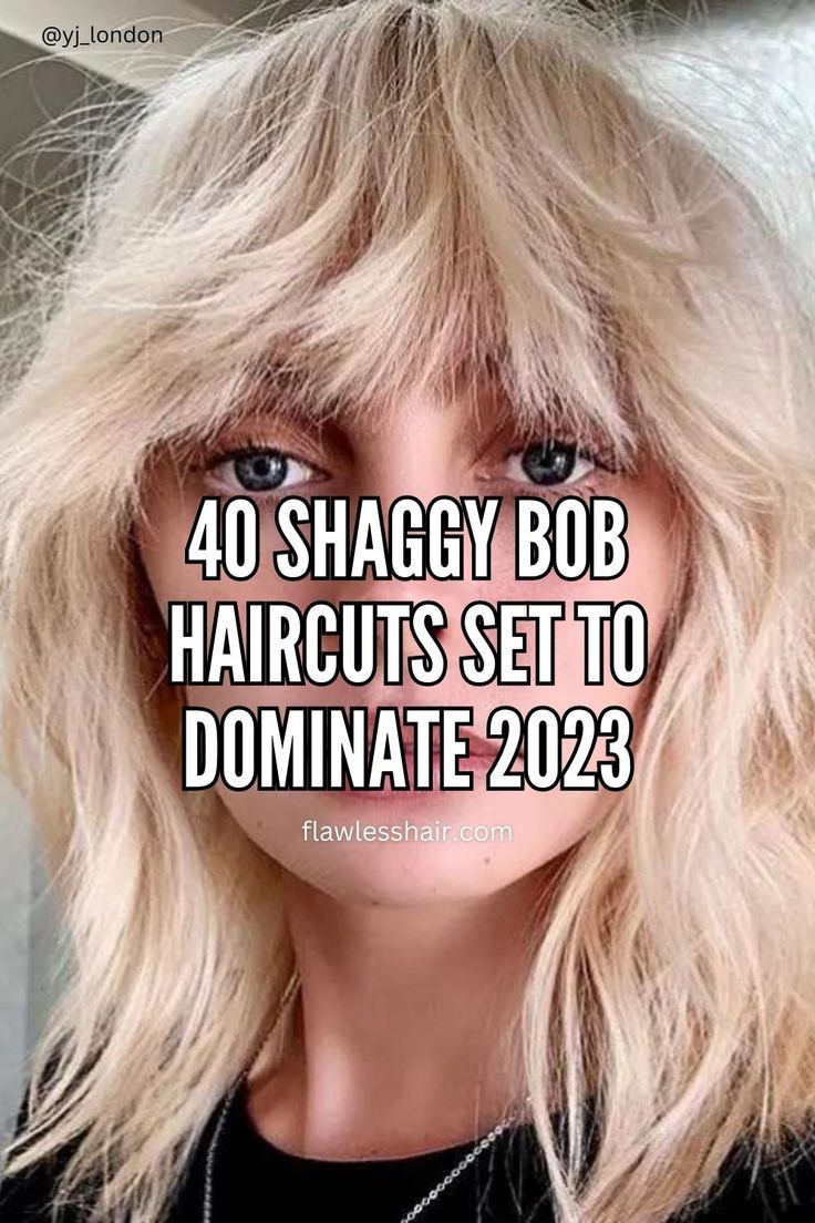 The shaggy bob haircut combines the delicious texture of the shag with the crisp length of the bob. It's casual but edgy—and impossible to resist. Shag Bob Haircut, Shaggy Layered Haircut, Medium Shaggy Hairstyles, Short Shaggy Bob, Curly Shag Haircut, Shaggy Bob Hairstyles, Layered Bob With Bangs, Rocker Hair, Lob With Bangs