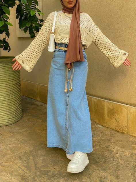 #FallFashion
#FallOutfits
#AutumnStyle
#FallWardrobe
#CozyFashion
#SweaterWeather
#FallTrends
#LayeringSeason
#FallFashionInspo Denim Maxi Skirt Outfit Hijab, Crochet Top Hijabi Outfit, Skirt Outfits Summer Hijab, Denim Skirt Modest Outfit, Hijabi Denim Skirt Outfit, Skirts Outfits Hijab, Outfit Skirt Hijab, Denim Skirt Outfit Hijab, Jeans Skirt Outfit Hijab