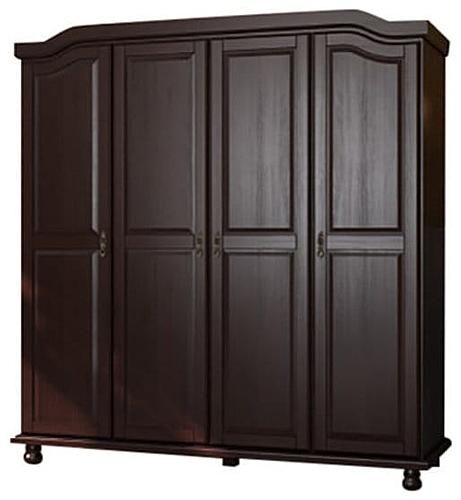 a large wooden cabinet with two doors on the front and one door open to reveal a closet