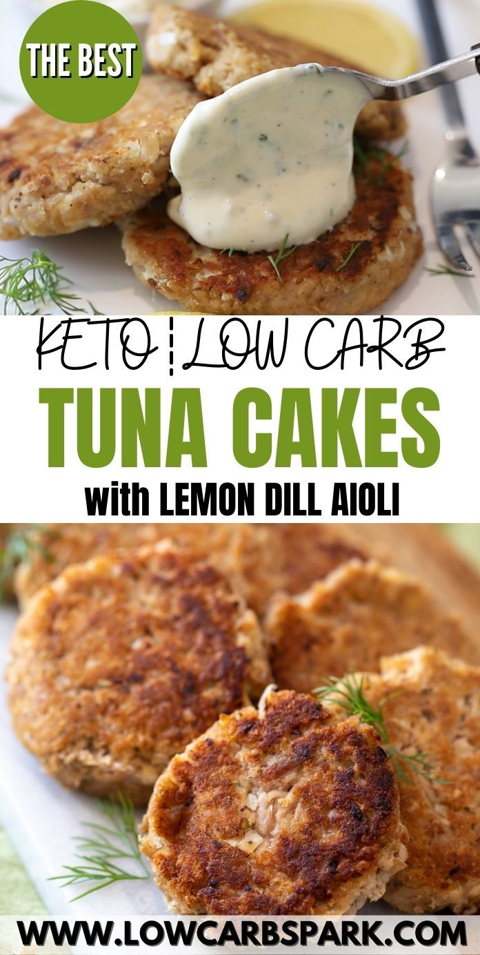 the best keto low carb tuna cakes with lemon dill aioli