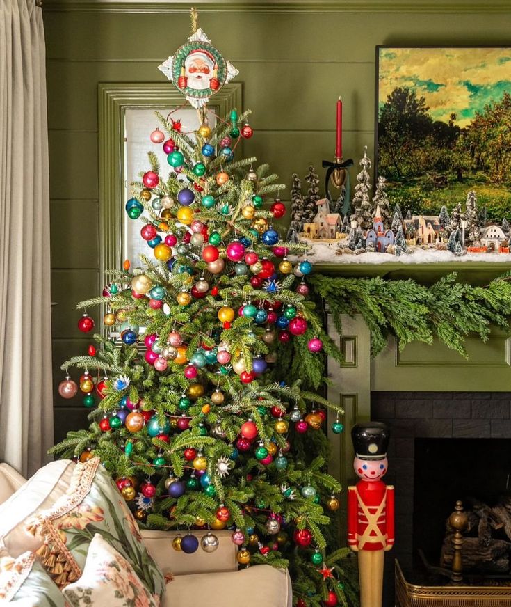 a decorated christmas tree in a living room