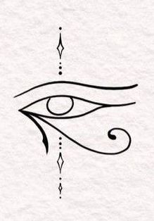 an egyptian eye tattoo design on white paper with the word,'i am not sure if