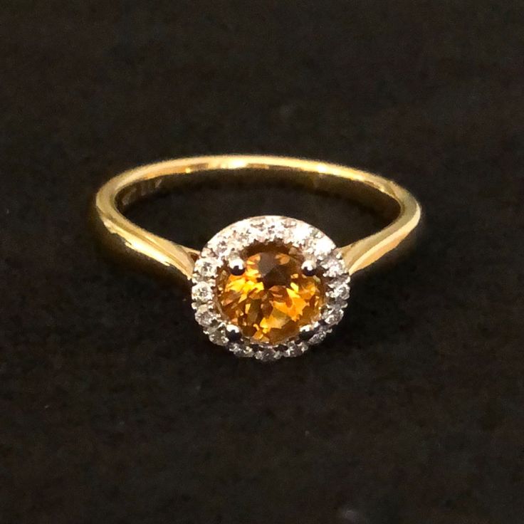 14k Gold Ring Features Round Orange Citrine And Diamond Halo. Comes With Black Velvet Ring Holder. Orange Diamond Ring For Gift, Fine Jewelry, Orange Diamond Ring Fine Jewelry For Gift, Fine Jewelry Orange Sapphire Anniversary Ring, Orange Diamond Ring As Gift, Fine Jewelry Orange Diamond Ring As Gift, Orange Diamond Ring As A Gift, Orange Diamond Ring For Gift, Fine Jewelry Orange Diamond Ring For Gift, Orange Topaz Rings For Anniversary