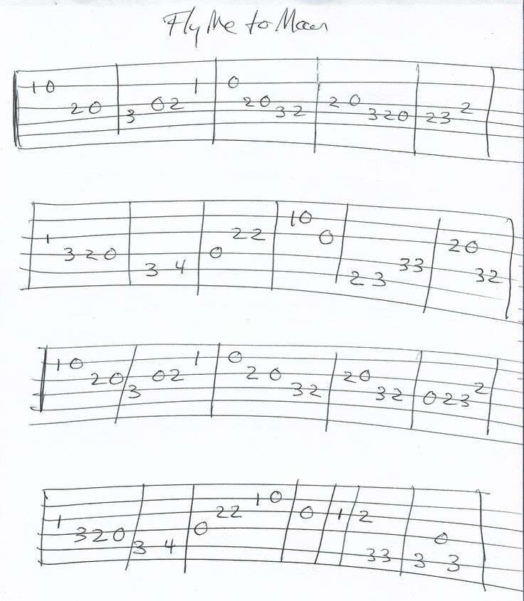 sheet music notes with numbers and notations for the guitar tabula, written in black ink on white paper