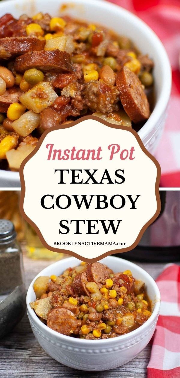 instant pot texas cowboy stew in a white bowl