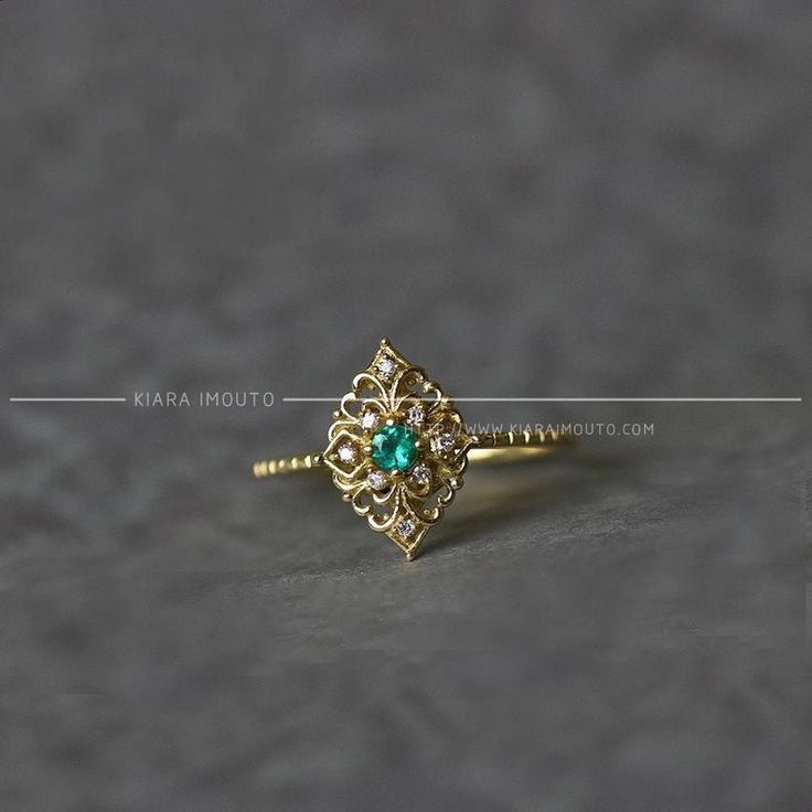 18k Solid Gold Vintage Emerald Ring 18k Real Gold Victorian | Etsy Elegant Multi-stone Open Birthstone Ring, Exquisite 14k Gold Cluster Ring, 14k Gold Birthstone Ring With Rose Cut Diamonds, Exquisite Yellow Gold Emerald Ring, Elegant Yellow Gold Emerald Ring With Intricate Design, Heirloom Gemstone Cluster Ring For May Birthstone, Heirloom Cluster Ring With May Birthstone, Elegant Multi-stone Emerald Ring Gift, Fine Jewelry Emerald Ring With Intricate Design