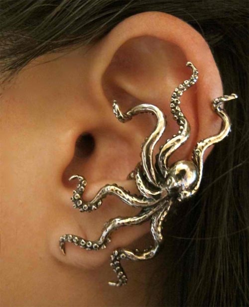 Ušný Piercing, Octopus Jewelry, Ren Fair, Wrap Earrings, Ear Piercing, Piercing Tattoo, Piercing Jewelry, Tattoos And Piercings, Cute Jewelry