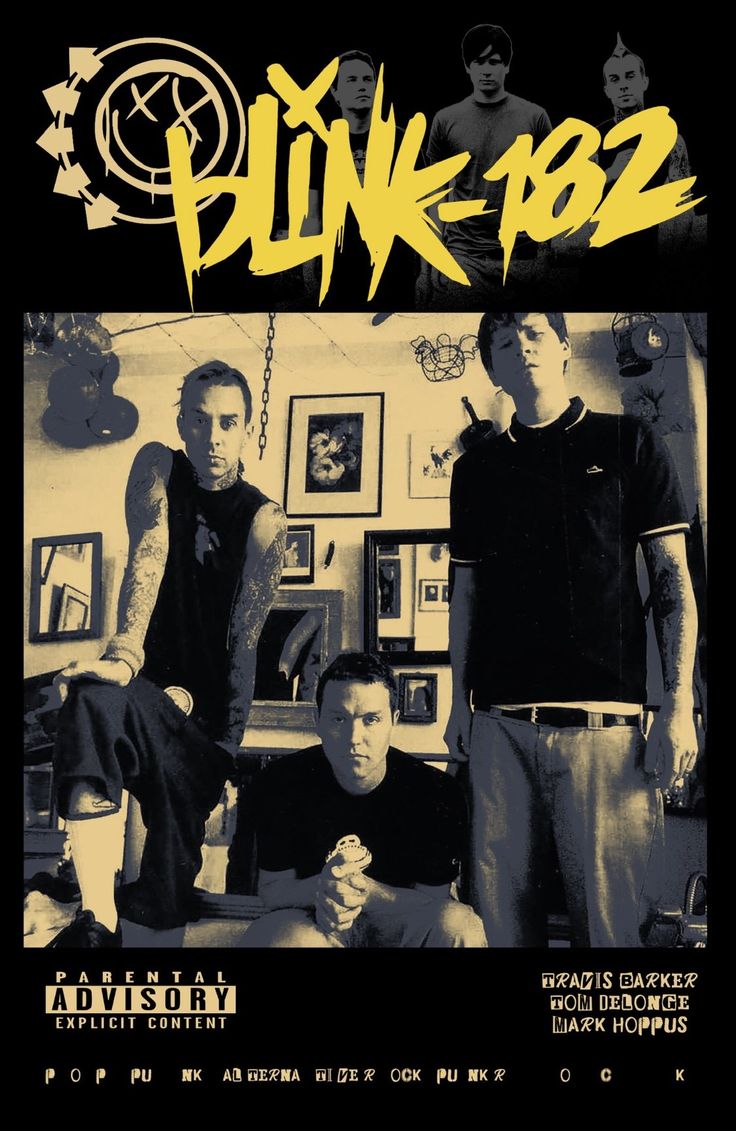 the punk band blink - b2 is shown in this poster