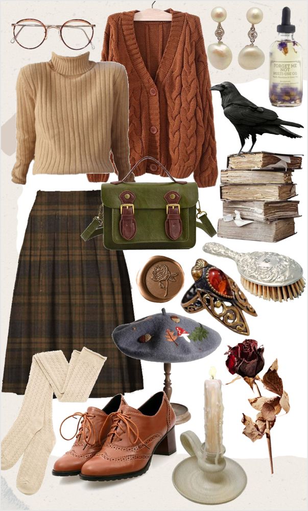 Autumn Clothes Inspiration, Cottagecore X Dark Academia Outfits, Academia Going Out Outfit, Professional Dark Academia, Cottage Core Academia Outfits, Refined Academia, Cottage Core Professional Outfits, Cottagecore Dark Academia Outfit, Dark Academia Outfit Inspiration