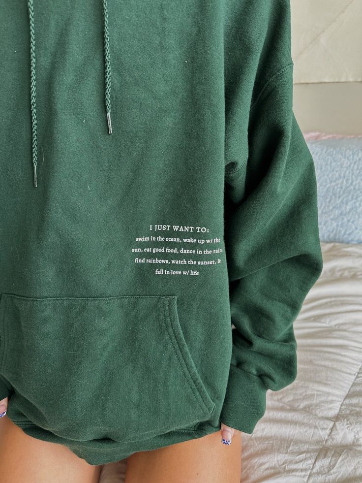 GREEN SUMMER BUCKET LIST HOODIE – Olive Lynn Olive Lynn, Winter Goals, Hoodie Design Ideas, Off White Hoodie, Hoodies Aesthetic, Trendy Hoodies, Amazon Clothes, Summer Bucket List, Green Hoodie