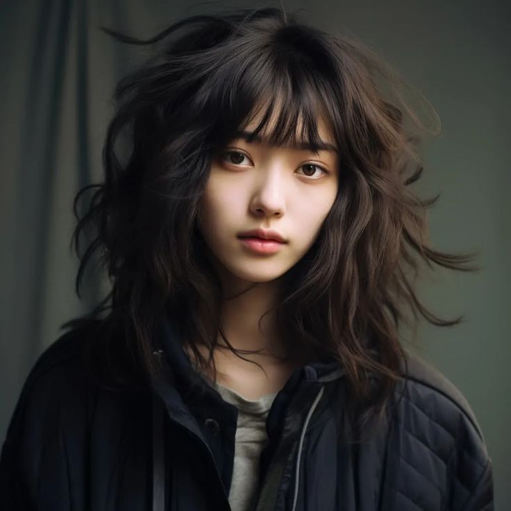 20 Best Fluffy Wolf Cut Ideas! | HairAide Korean Wolf Cut Hair Medium, Fluffy Wolf Cut, Korean Wolf Cut, Bright Red Highlights, The Best Haircut, Curly Layers, Blonde Ends, Black Brown Hair, Choppy Bangs