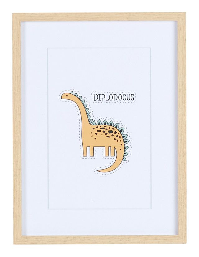 a wooden frame with a drawing of a dinosaur in it's mouth and the words diplodocus