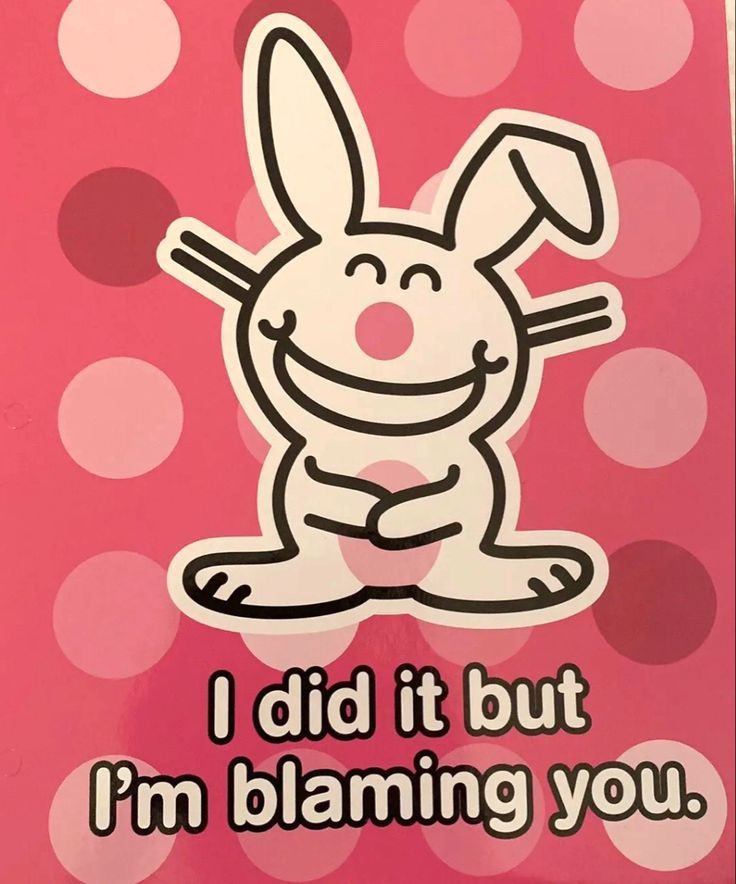 a pink card with an image of a rabbit on it's face and the words i did it but i'm claiming you