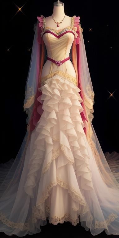 Fairy Queen Wedding Dress, Disney Princess Inspired Dresses, Victorian Era Dresses, Queen Wedding, Queen Wedding Dress, Vestidos Anime, Dreamy Gowns, Character Traits, Clothing Design Sketches