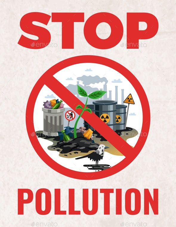 a sign that says stop pollution